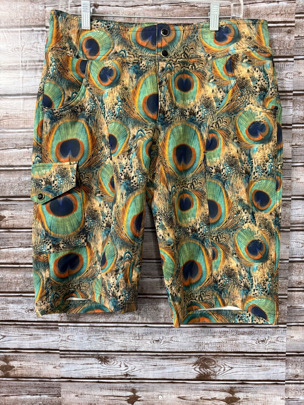 Shredly MTB Bike Shorts Peacock Size 8